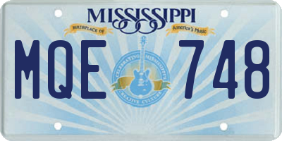 MS license plate MQE748