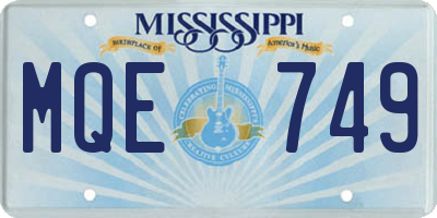 MS license plate MQE749