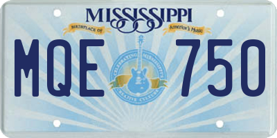 MS license plate MQE750