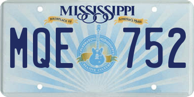 MS license plate MQE752