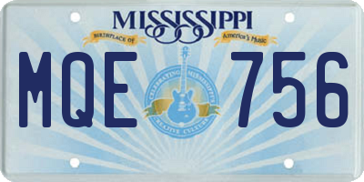 MS license plate MQE756
