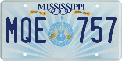 MS license plate MQE757