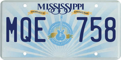 MS license plate MQE758