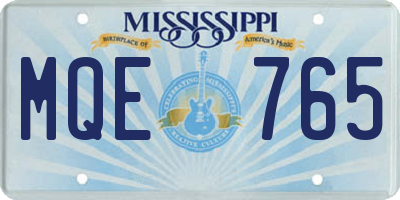 MS license plate MQE765