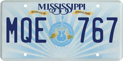 MS license plate MQE767