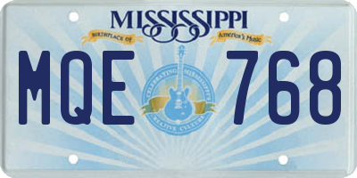 MS license plate MQE768