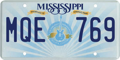 MS license plate MQE769