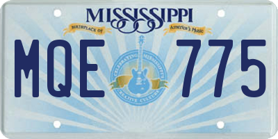 MS license plate MQE775