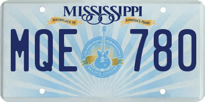 MS license plate MQE780