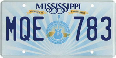 MS license plate MQE783