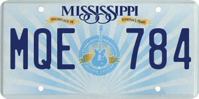 MS license plate MQE784