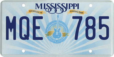 MS license plate MQE785