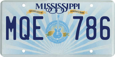 MS license plate MQE786