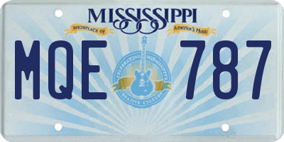 MS license plate MQE787