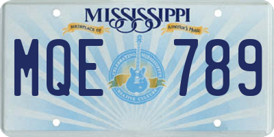 MS license plate MQE789