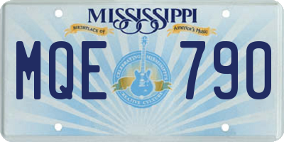 MS license plate MQE790