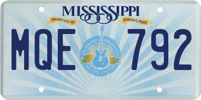 MS license plate MQE792