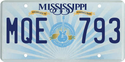 MS license plate MQE793