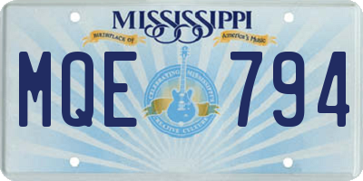 MS license plate MQE794