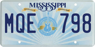 MS license plate MQE798