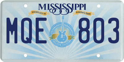 MS license plate MQE803