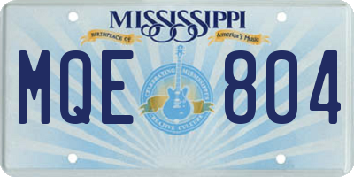 MS license plate MQE804