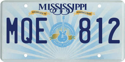 MS license plate MQE812