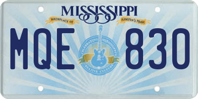 MS license plate MQE830