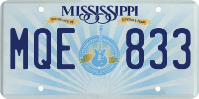 MS license plate MQE833