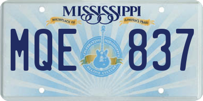 MS license plate MQE837