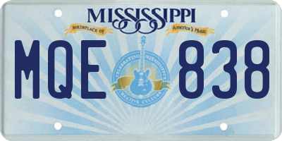 MS license plate MQE838