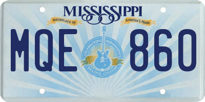MS license plate MQE860