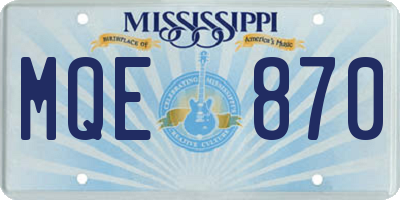 MS license plate MQE870
