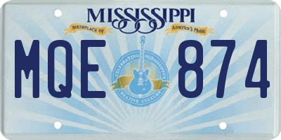 MS license plate MQE874
