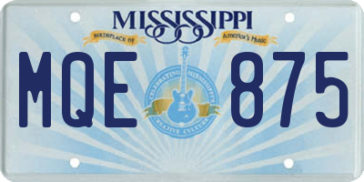 MS license plate MQE875