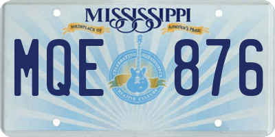 MS license plate MQE876