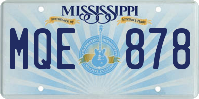 MS license plate MQE878