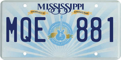 MS license plate MQE881