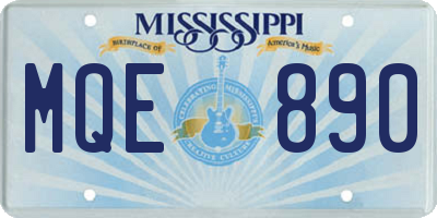 MS license plate MQE890