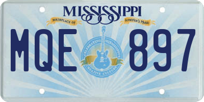 MS license plate MQE897
