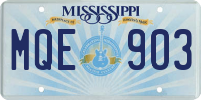 MS license plate MQE903