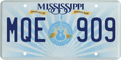 MS license plate MQE909