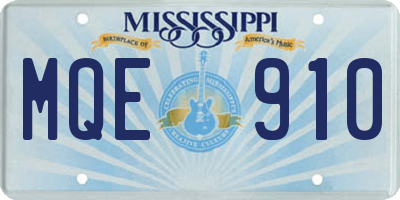MS license plate MQE910