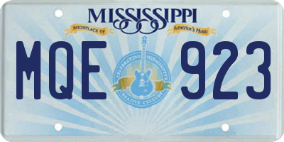 MS license plate MQE923