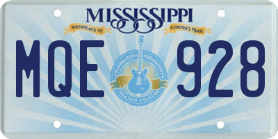 MS license plate MQE928
