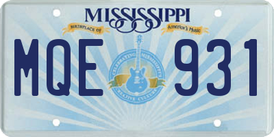 MS license plate MQE931