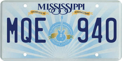 MS license plate MQE940