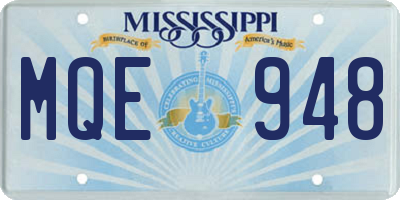 MS license plate MQE948