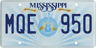 MS license plate MQE950