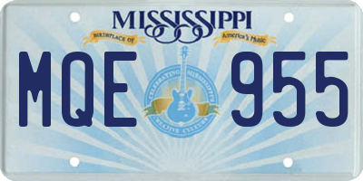 MS license plate MQE955